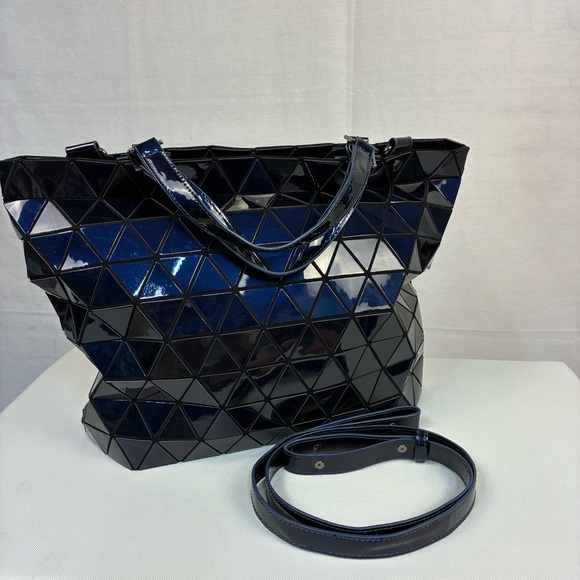 BaoBao Issey Miyake Crystal Midnight Blue Prism Convertible Tote